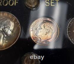 1955 US Proof Set Gem Uncirculated Rainbow Toned Silver In Capital Holder