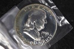 1955 US Silver Proof Set in Original Box & Packaging 1c-50c Gorgeous BU Coins