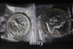 1955 US Silver Proof Set in Original Box & Packaging 1c-50c Gorgeous BU Coins