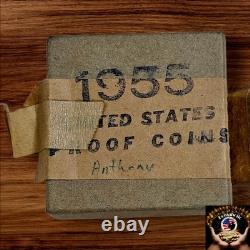 1955 U. S. Mint Proof Set Original Box And Tissue, Pulled From Storage Fast