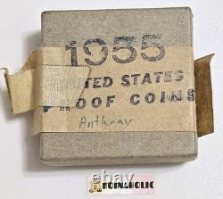 1955 U. S. Mint Proof Set Original Box And Tissue, Pulled From Storage Fast