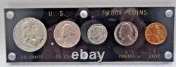 1955 Us Mint Silver Proof Set 5 Coin Clear Holder