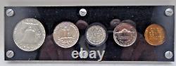 1955 Us Mint Silver Proof Set 5 Coin Clear Holder