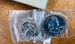 1955 original silver PROOF SET, US MINT BOX and cellophane, half looks cameo