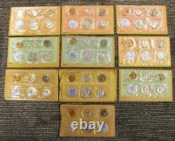 1955 thru 1964 Government Issued Proof Set run of 10 Sets