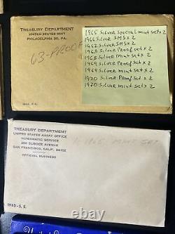 1956-1970 US Mint Silver Proof Sets in Envelope US Coins & Mint Sets