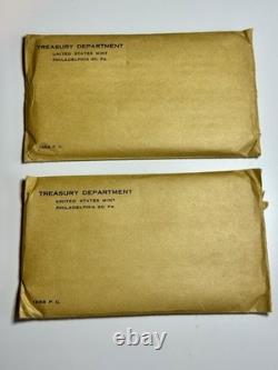1956 US Mint proof silver set x 2 Original Envelope