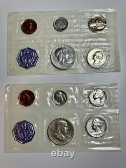 1956 US Mint proof silver set x 2 Original Envelope