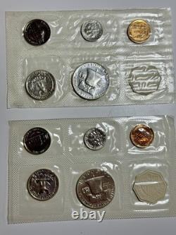 1956 US Mint proof silver set x 2 Original Envelope