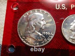 1956 US Proof Set with TYPE-1 FRANKLIN HALF DOLLAR 90% Silver SOME NICE TONING