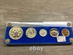 1956 U. S. Mint Silver Proof Set Type 2 with5 Coins in Capital Holder-040925-83