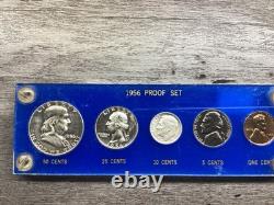 1956 U. S. Mint Silver Proof Set Type 2 with5 Coins in Capital Holder-040925-83