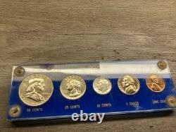 1956 U. S. Mint Silver Proof Set Type 2 with5 Coins in Capital Holder-040925-83