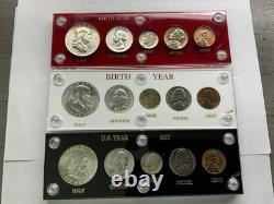 1957, 1958, 1959 Silver Birth Year Sets (3 Sets) in Capital Holder 090626 17trk