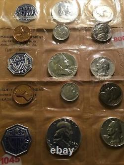 1957, 1958, 1959, Silver US MINT PROOF SETS. Wow, Look At Those Franklin Half's