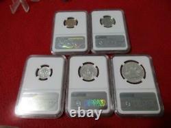 1957 5-Piece Silver Proof Coin Set ALL 5 COINS ARE NGC PF 67 #MF-T