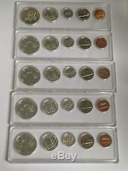 1960 1961 1962 1963 1964 Silver Proof Sets-franklin/kennedy-5 Sets-25 Coins