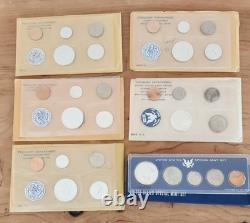 1960 1966 United States 5 Coin Proof Set Original Envelope Lot Of 5