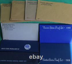 1960 1969 TEN Annual United States Mint Proof Sets 50 Coins Lot of 10 Sets