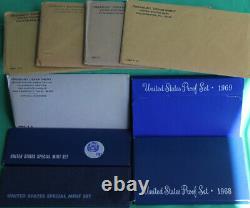 1960 1969 TEN Annual United States Mint Proof Sets 50 Coins Lot of 10 Sets