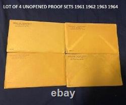 1961 1962 1963 1964 Silver Proof Sets Sealed Unopened Lot of 4