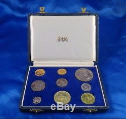 1961 Gold 1&2 Rand South Africa Gold Silver 9 Coins Proof Set