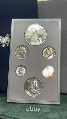1961 US Proof Set Franklin Half + 2005 Marines Silver Dollar 90% Silver Coins