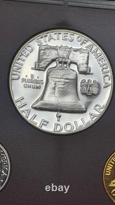 1961 US Proof Set Franklin Half + 2005 Marines Silver Dollar 90% Silver Coins