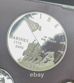 1961 US Proof Set Franklin Half + 2005 Marines Silver Dollar 90% Silver Coins