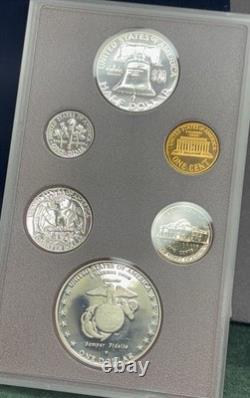 1961 US Proof Set Franklin Half + 2005 Marines Silver Dollar 90% Silver Coins 1961 US Proof Set Franklin Half + 2005 Marines Silver Dollar 90% Silver Coins