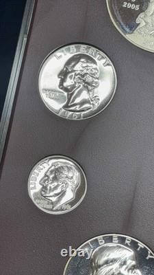 1961 US Proof Set Franklin Half + 2005 Marines Silver Dollar 90% Silver Coins