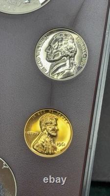 1961 US Proof Set Franklin Half + 2005 Marines Silver Dollar 90% Silver Coins