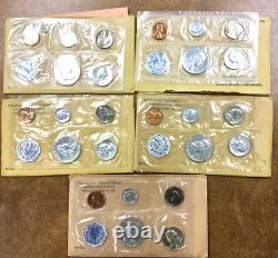 1961 US Proof Set Original Envelopes Silver wholesale lot of 5 proof sets
