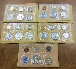 1961 US Proof Set Original Envelopes Silver wholesale lot of 5 proof sets