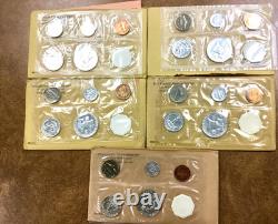 1961 US Proof Set Original Envelopes Silver wholesale lot of 5 proof sets