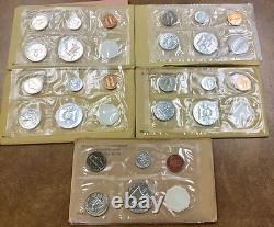 1961 US Proof Set Original Envelopes Silver wholesale lot of 5 proof sets