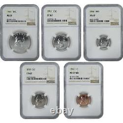 1961 U. S. Mint 5 Coin Proof Set PF 67 NGC Collectible SKUCPC9282