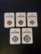 1963 Year Set, 5 Coins All Ngc Pf68 Quarter Dime Nickel Cent (red) & Franklin
