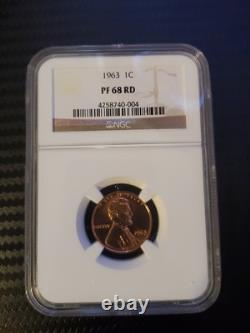 1963 Year Set, 5 coins all NGC PF68 Quarter Dime Nickel Cent (Red) & Franklin