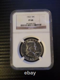 1963 Year Set, 5 coins all NGC PF68 Quarter Dime Nickel Cent (Red) & Franklin