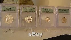 1964 Silver 4- Coin Set All Proof 70 RARE