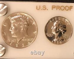 1964 Silver US Proof Set Kennedy Accented Hair Gem Proof Set Free Shipping