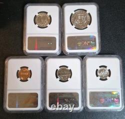 1964 US Proof 5 Coin Set 1C 5C 10C 25C 50C NGC PF 69