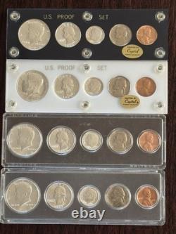 1964 US mint proof and uncirculated sets, lot of 4, in holders, free shipping