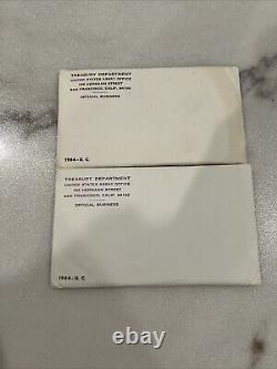 1964 U. S Mint Set, (One Envelope Has P $D) Total 4 Sets 20coins