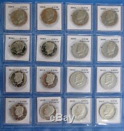 1964 to 2017 Proof Kennedy Half Dollar 56pc Set with 79 & 81 Type 2 & 76 Silver