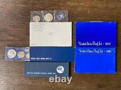 1965- 2000 US Mint Proof Set Run (36 Sets) Silver Half Dollars 60s 70s 80s 90s