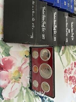 1968-1983, US Mint Sets, 16 Years Of Mint Sets. Nice Display Stand For Your Desk