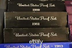 1968-1985 1987-1998 Proof Sets U. S. Mint Proof Sets LOT OF 30 SETS 1986 not/incl