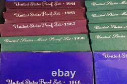 1968-1985 1987-1998 Proof Sets U. S. Mint Proof Sets LOT OF 30 SETS 1986 not/incl